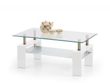Стол журнальный HALMAR DIANA INTRO прозрачный/белый, 100/60/45