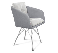 Стул Sheffilton SHT-ST43-2/S37 стальной серый/серое облако/хром лак
