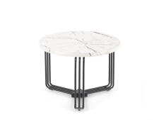 Стол журнальный HALMAR ANTICA M белый мрамор/черный, 55/41