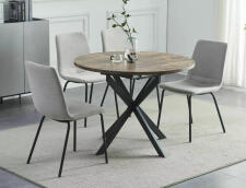 Стол обеденный SIGNAL GASTON орех винтажный/черный мат 100-135/100