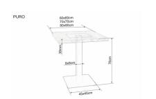 Стол обеденный SIGNAL PURO дуб/черный 80/80