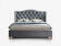Кровать SIGNAL ASPEN Velvet Bluvel 14 серый/дуб 180/200