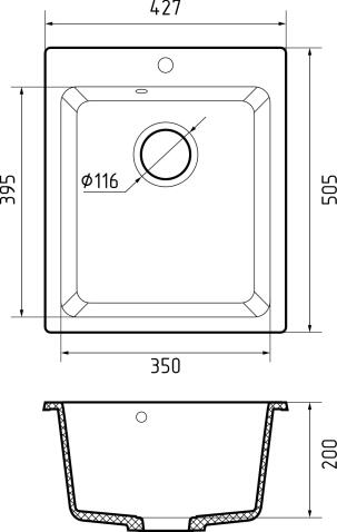 Кухонная мойка GRANFEST PRACTIK P-505 черный