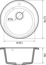 Кухонная мойка GRANFEST QUARZ Z-08 белый + сифон