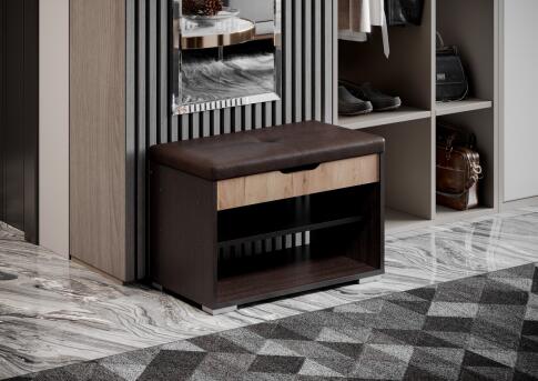 Банкетка МК Стиль ЭВА БК-002 ЛДСП венге/дуб крафт золотой