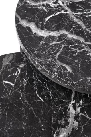 Комплект HALMAR OREO (2 стола журнальных) черный мрамор/черный