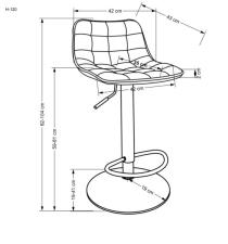 Стул барный HALMAR H120 темно-серый/золотой