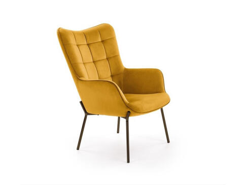 Кресло HALMAR CASTEL горчичный/черный