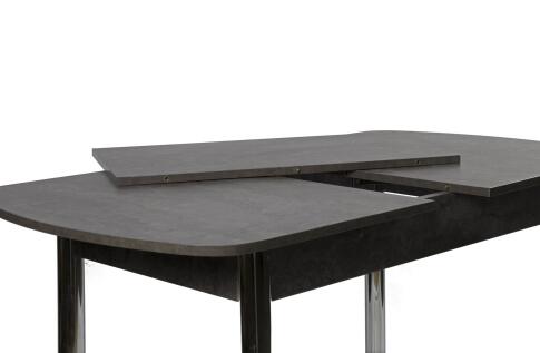 Стол ВВР ЛДСП Раздвижной Камень Темный/Прямое хром, 110/150/70