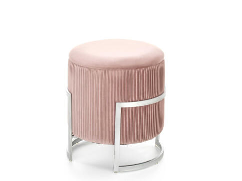 Пуф HALMAR CRICKET светло-розовый/хром