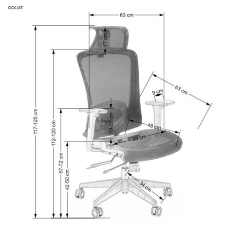 Кресло компьютерное HALMAR GOLIAT черный