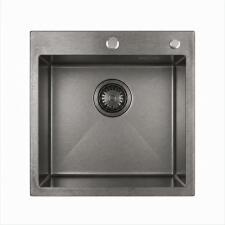 Кухонная мойка из нержавейки BLANTEK LS-5050STB Stone texture black