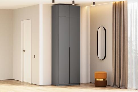 Шкаф NN Мебель ШК 5 (800) Антресоль Графит серый