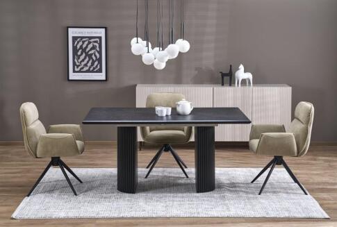 Стол обеденный HALMAR BOLERO черный дуб/черный 160-250/90