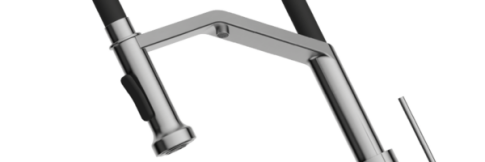 Смеситель для кухни Omoikiri Makkari 2 Plus-SB-BN-BL нержавеющая сталь/черный