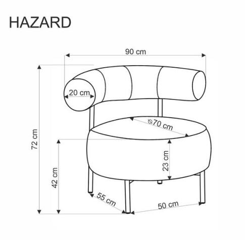 Кресло HALMAR HAZARD бежевый/черный
