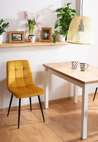 Стол обеденный SIGNAL ADAM дуб ланселот/белый мат 120/68