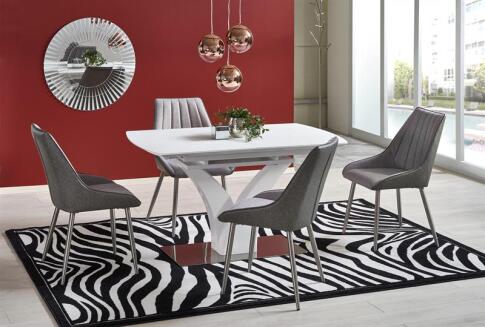 Стол обеденный HALMAR PALERMO белый мат/белый мат 140-180/80