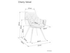 Стул SIGNAL CHERRY Velvet Bluvel 85 бирюзовый/черный