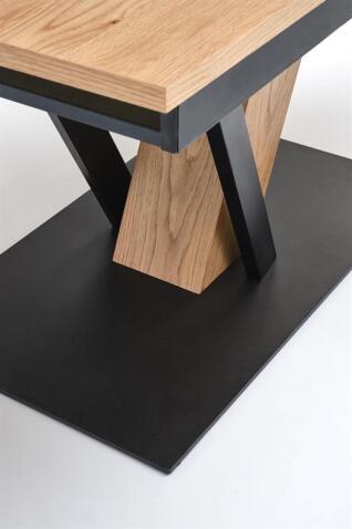 Стол обеденный HALMAR FANIS натуральный/черный 160-220/90