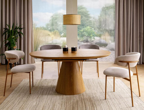 Стол обеденный SIGNAL ANGEL II дуб/дуб 120-160/120