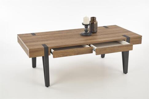 Стол журнальный HALMAR TULUZA орех медовый/черный, 120/55/41