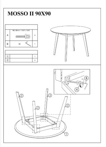 Стол обеденный SIGNAL MOSSO II дуб/дуб 90/75