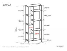 Стеллаж SIGNAL COSTA A дуб/черный
