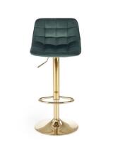 Стул барный HALMAR H120 темно-зеленый/золотой