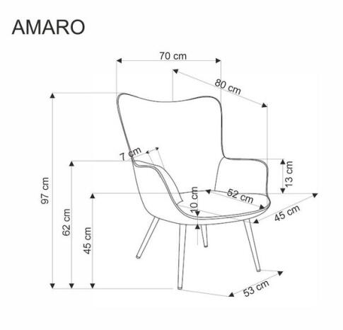 Кресло HALMAR AMARO серый