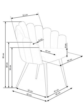 Стул HALMAR K410 розовый/черный