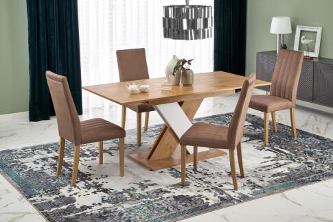 Стол обеденный HALMAR XARELTO дуб ланцелот/белый 130-175/85