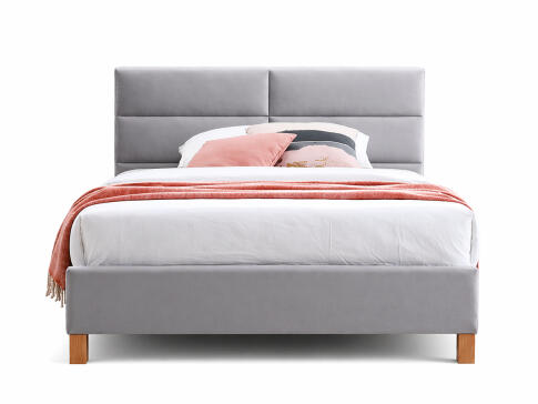 Кровать SIGNAL SIERRA Velvet Bluvel 03 светло-серый/дуб 120/200