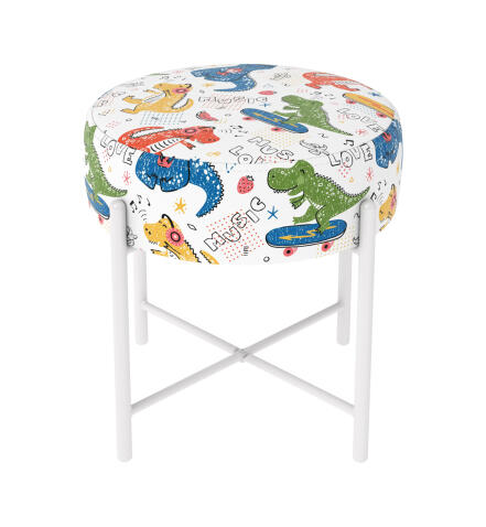 Банкетка Sheffilton KIDS SHT-B4 диномикс/белый муар