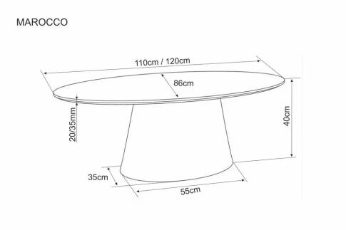 Стол журнальный SIGNAL MAROCCO светло-серый 120/60