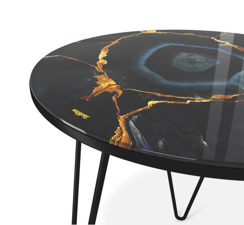 Стол журнальный Sheffilton SHT-CT27 титановый кварц/черный муар