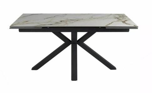 Стол обеденный SIGNAL COLUMBUS Amber Bianco белый/черный 160-240/90