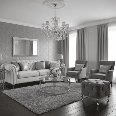 Пуф SIGNAL HESTIA K Velvet Bluvel 14 серый/серебряный