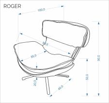 Кресло HALMAR ROGER коричневый/черный