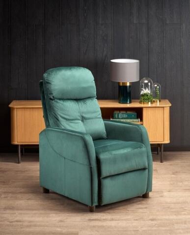 Кресло HALMAR FELIPE 2 раскладное, темно-зеленый/венге