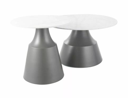 Комплект SIGNAL ITAKA (2 стола журнальных) белый/серый