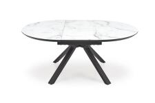 Стол обеденный HALMAR VERTIGO белый мрамор/черный 130-180/130
