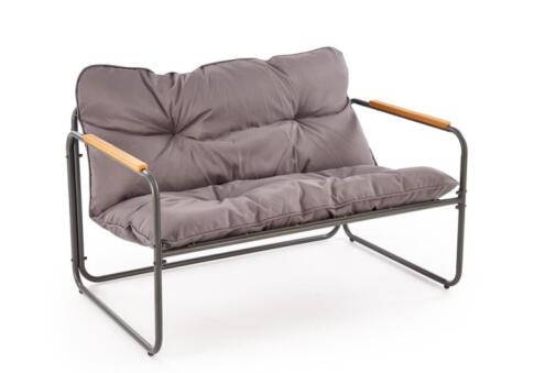 Комплект HALMAR HUDSON (диван + 2 кресла + стол журнальный) серый/коричневый