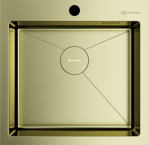 Кухонная мойка из нержавейки Omoikiri Akisame 51-LG светлое золото