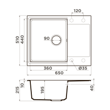 Кухонная мойка Omoikiri Daisen 65-PA Artgranit/пастила