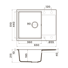 Кухонная мойка Omoikiri Daisen 65-SA Artgranit/бежевый