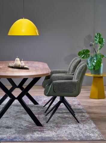 Стол обеденный HALMAR PERONI орех/черный 100-250/100