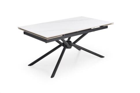 Стол обеденный HALMAR VITORINO белый мрамор/черный 160-220/90