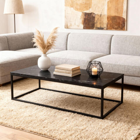 Стол журнальный SIGNAL ROSSI A черный мрамор/черный