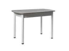 Стол ВВР ЛДСП Раздвижной Камень Светлый/Прямое белый, 110/150/70